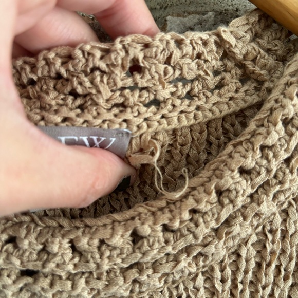 J. Crew Tan Cotton Pointelle Textured Sleeveless High Neck Sweater Top, S - Picture 6 of 8